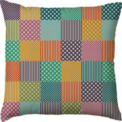 Renkli Kare ve Puan Desen Kırlent